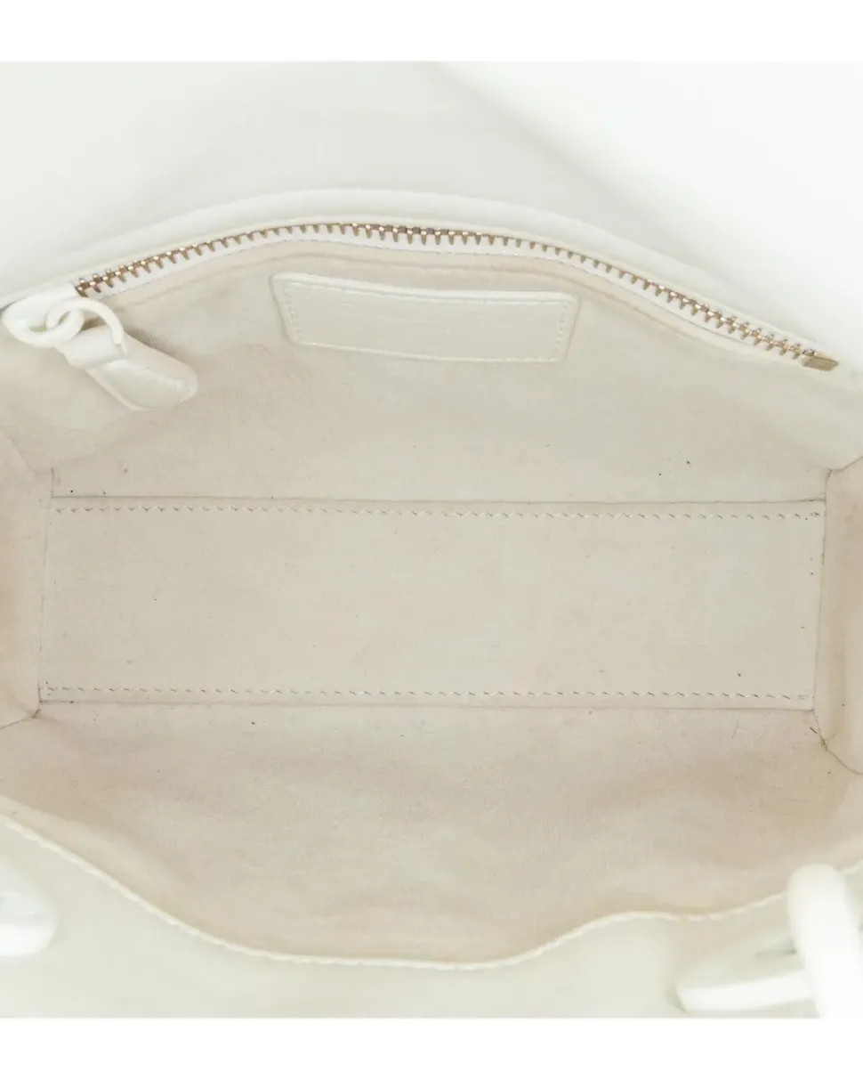 Preloved Lady Mini Silver Leather Handbag
