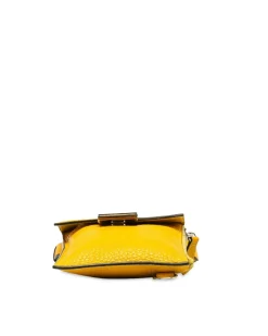 Preloved Leather Baguette Phone Crossbody Bag with Magnetic Snap
