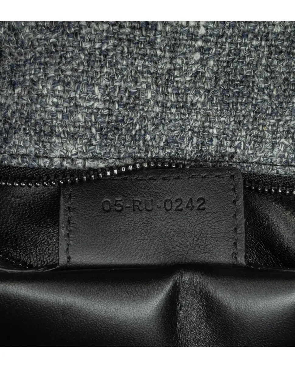 Preloved Leather Crystal Embellished Crossbody Bag with Interior Card
