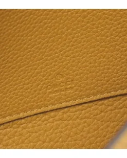Preloved Leather Tote Bag with Rolled Handles and Interior Pockets