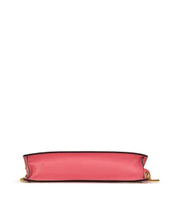 Preloved Leather Vanity Bag with Bamboo Top Handle and Detachable