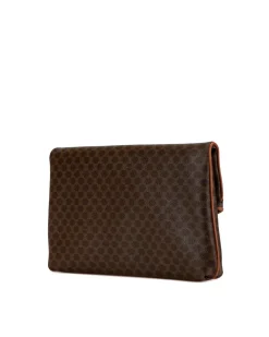 Preloved Logo Mania Leather Clutch with Interior Zip and Slip Pockets