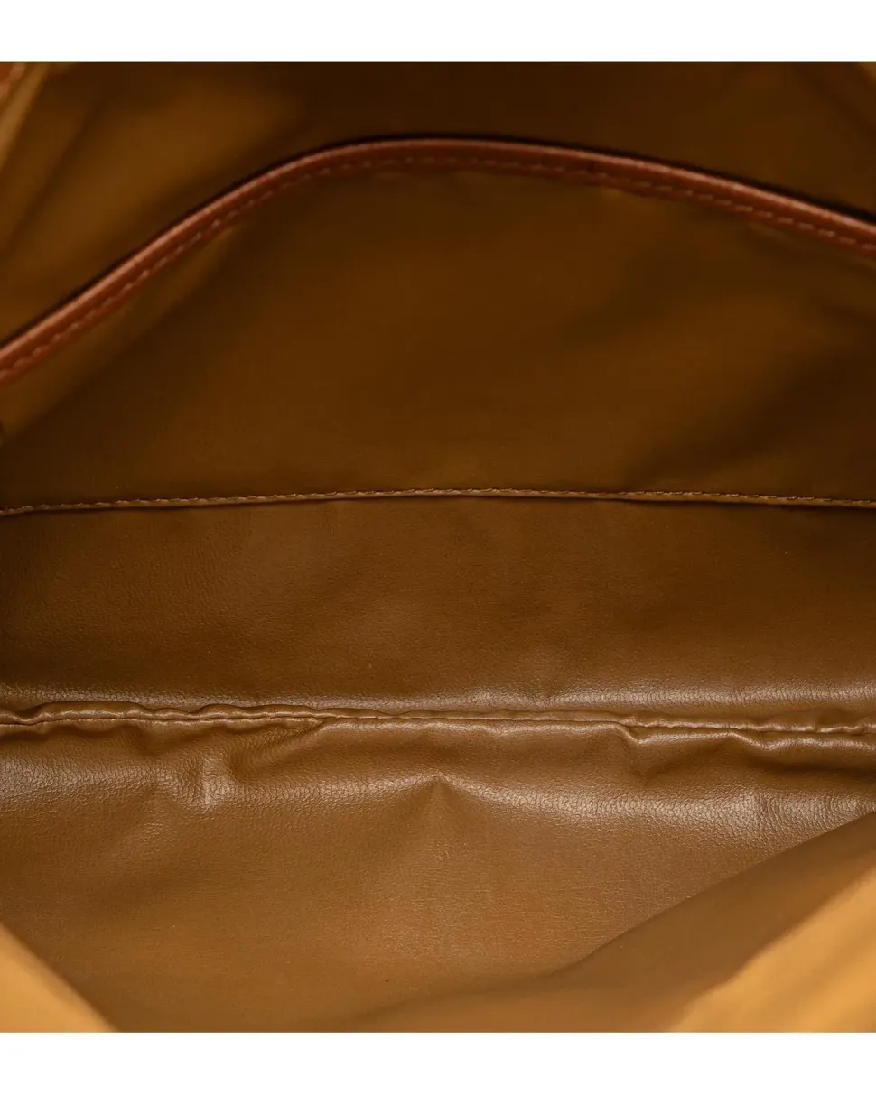 Preloved Logo Mania Leather Clutch with Interior Zip and Slip Pockets