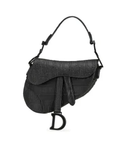 Preloved Medium Leather Saddle Bag with Magnetic Closure