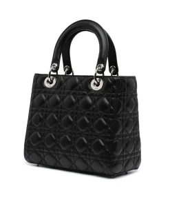 Preloved Medium Patent Cannage Quilted Leather Bag with Detachable