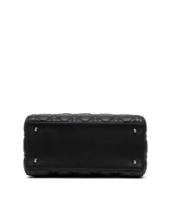 Preloved Medium Patent Cannage Quilted Leather Bag with Detachable