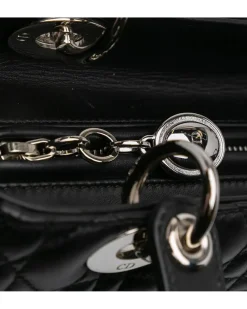 Preloved Medium Patent Cannage Quilted Leather Bag with Detachable