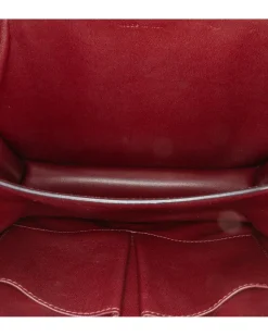 Preloved Medium Patent Leather Handbag with Zip Closure and Interior
