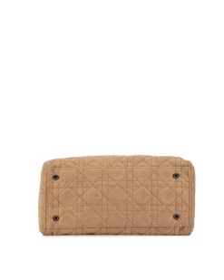 Preloved Medium Quilted Lambskin Leather Bag with Detachable Strap