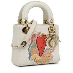 Preloved Medium Royale dAmour Embroidered Canvas Tote with Detachable