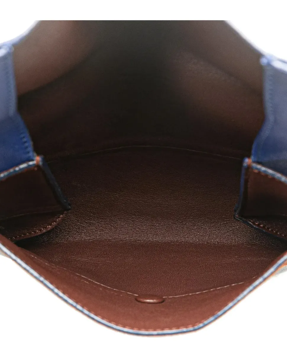Preloved Medium Shearling Trim Suede Saddle Bag