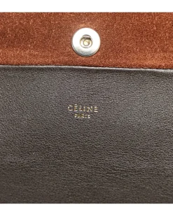 Preloved Medium Shearling Trim Suede Saddle Bag