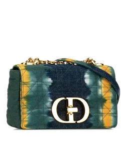 Preloved Medium Tie-Dye Embroidered Canvas Bag with Detachable