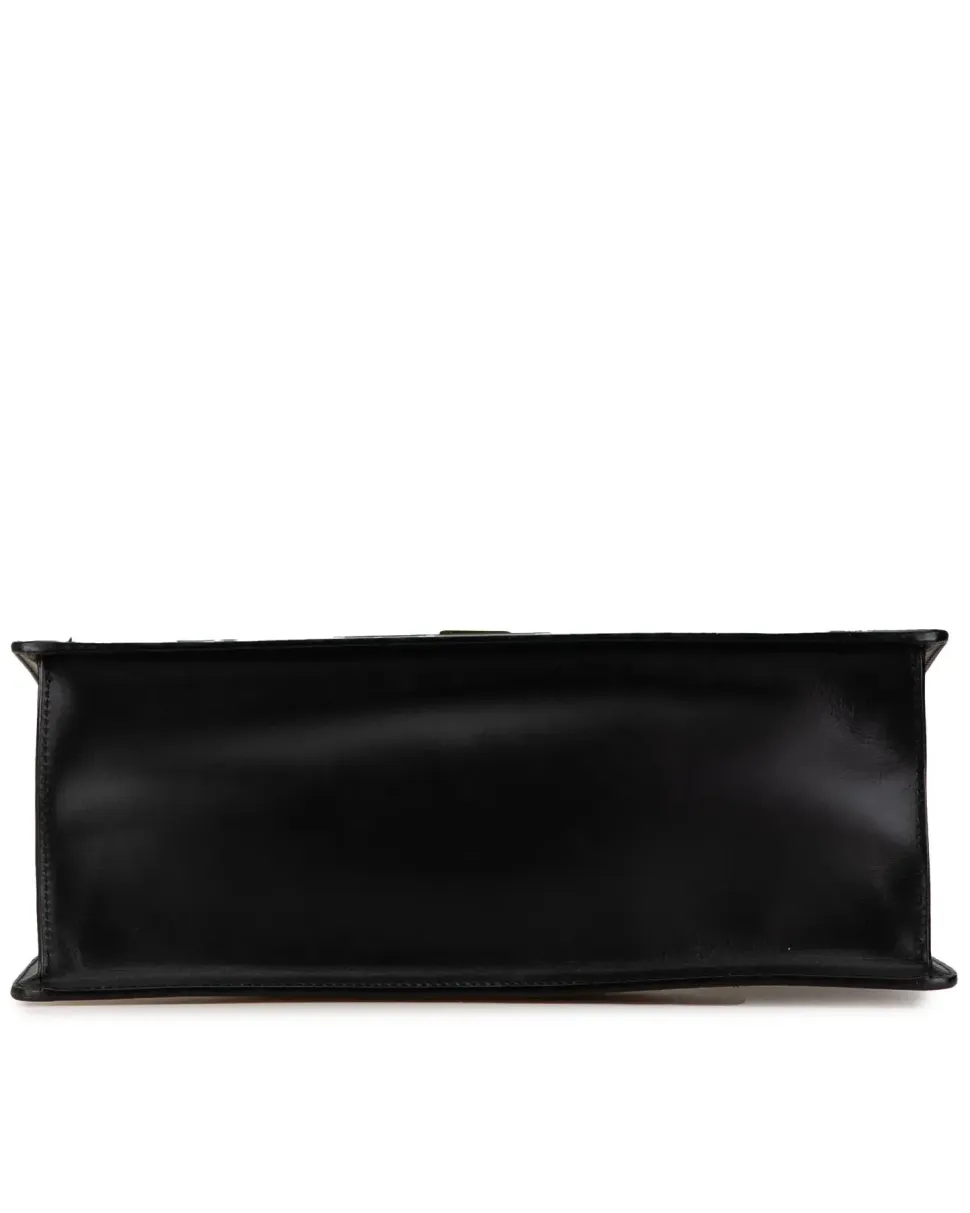 Preloved Metallic Leather Shoulder Bag with Magnetic Snap Closure
