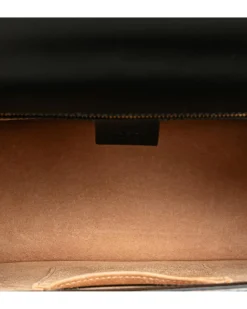 Preloved Metallic Leather Shoulder Bag with Magnetic Snap Closure