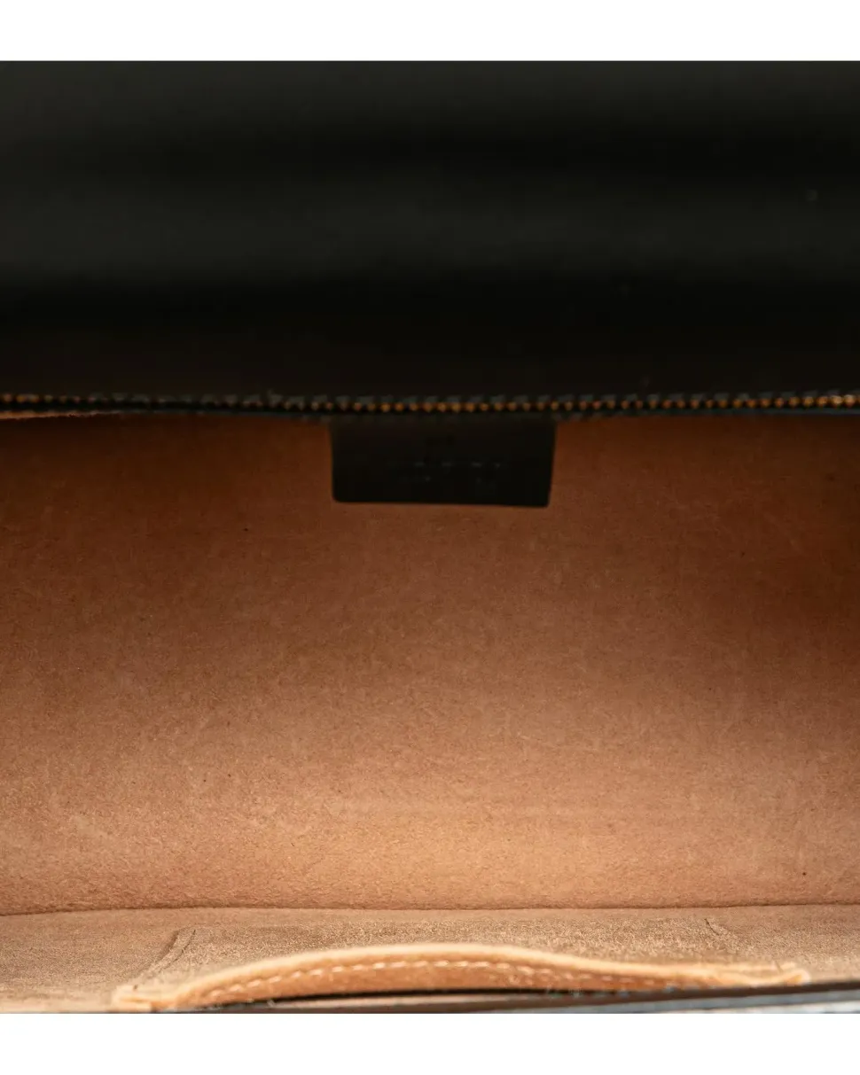Preloved Metallic Leather Shoulder Bag with Magnetic Snap Closure