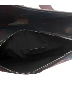 Preloved Micro Calfskin Leather Saddle Bag with Magnetic Closure