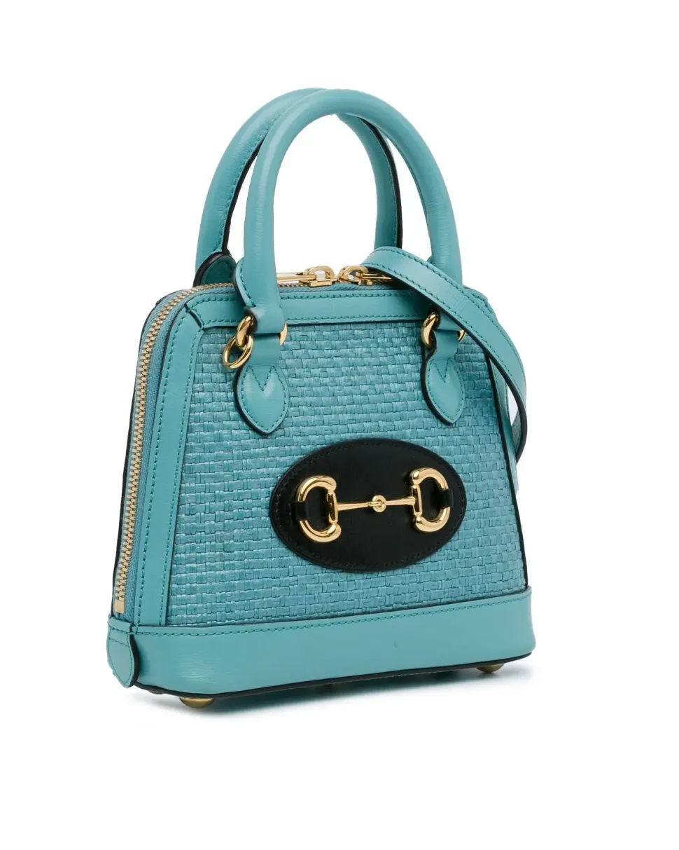 Preloved Mini Calfskin Satchel with Painted Details and Chain Strap