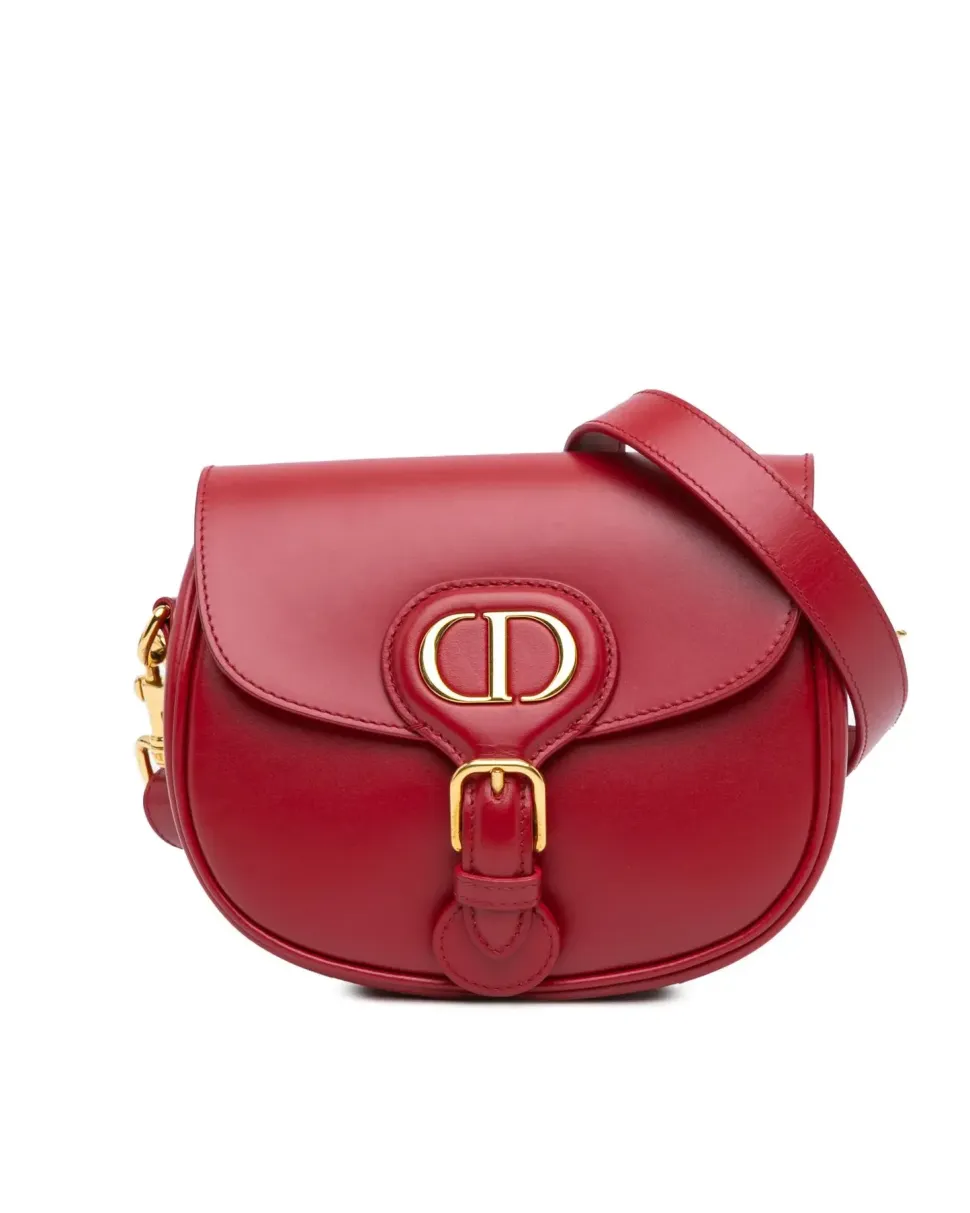 Preloved Mini Leather Embossed Duffle Bag with Detachable Strap