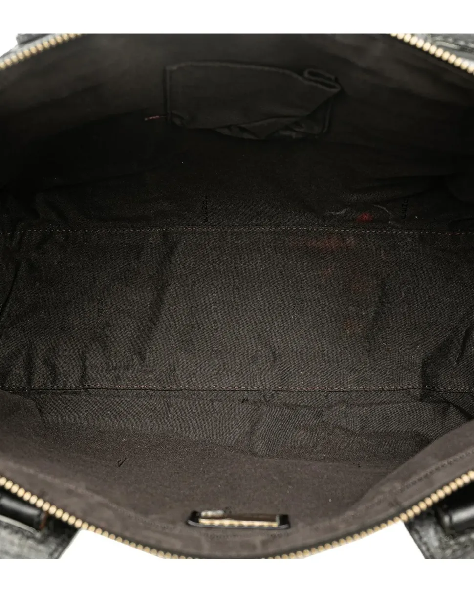 Preloved Mini Leather Saddle Bag with Flap Closure and Back Slip