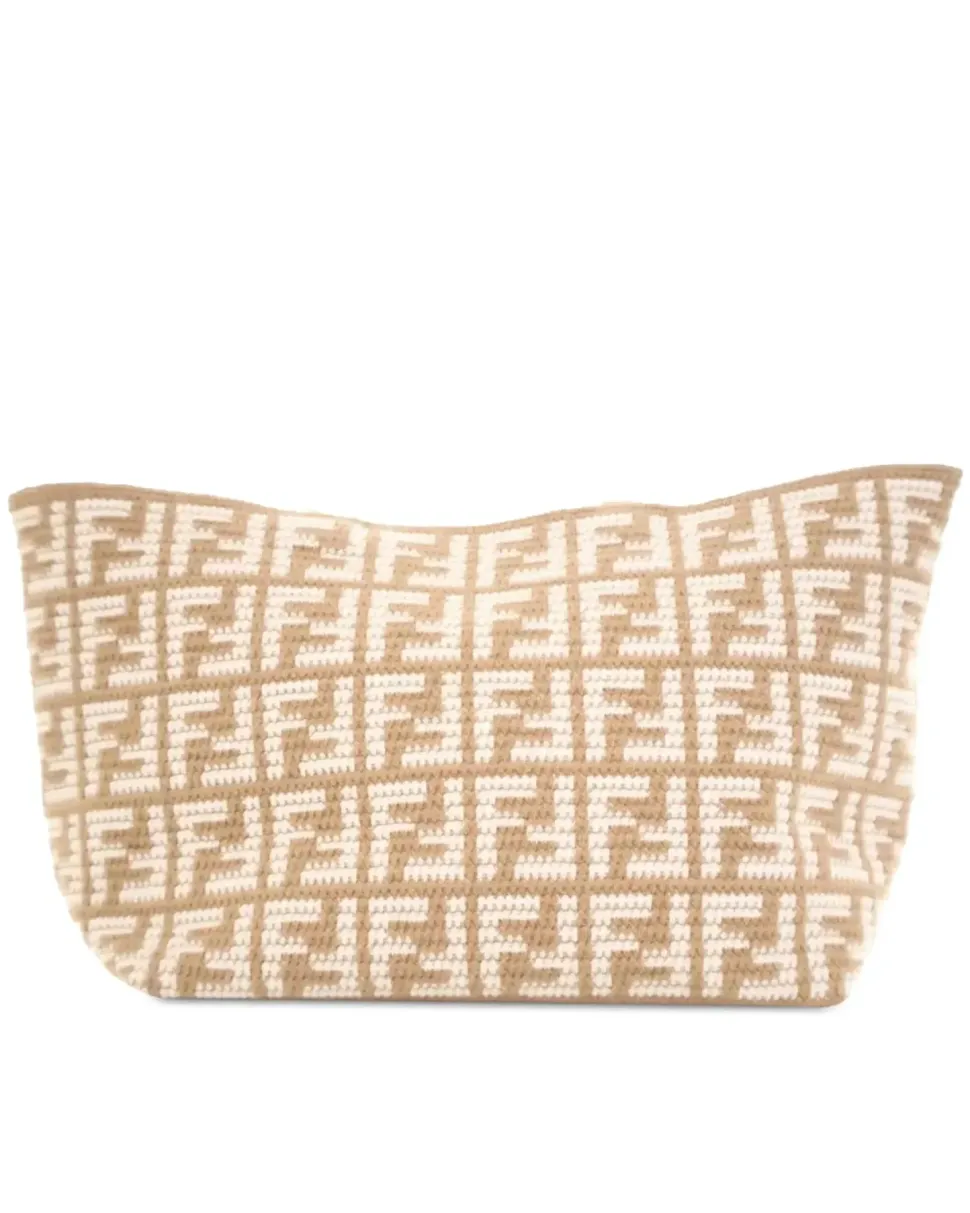 Preloved Mini Raffia Top Handle Bag with Leather Trim