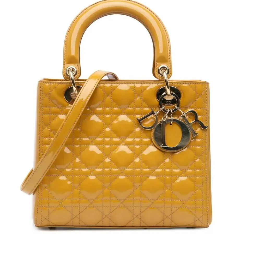 Preloved Mini Woven Leather Bag with Knotted Handle and Top Zip