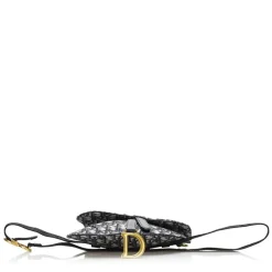 Preloved Perforated Leather Paper Bucket Bag