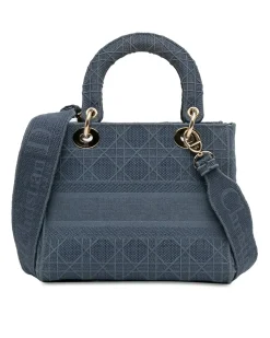 Preloved Quilted Denim Tie-Dye Shoulder Bag with Chain Strap