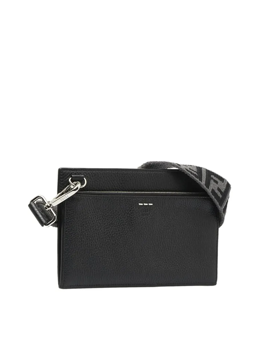 Preloved Quilted Leather Chain Link Crossbody Bag with Push-Lock