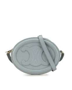 Preloved Saddle Mini Bag Blue Oblique Canvas Crossbody