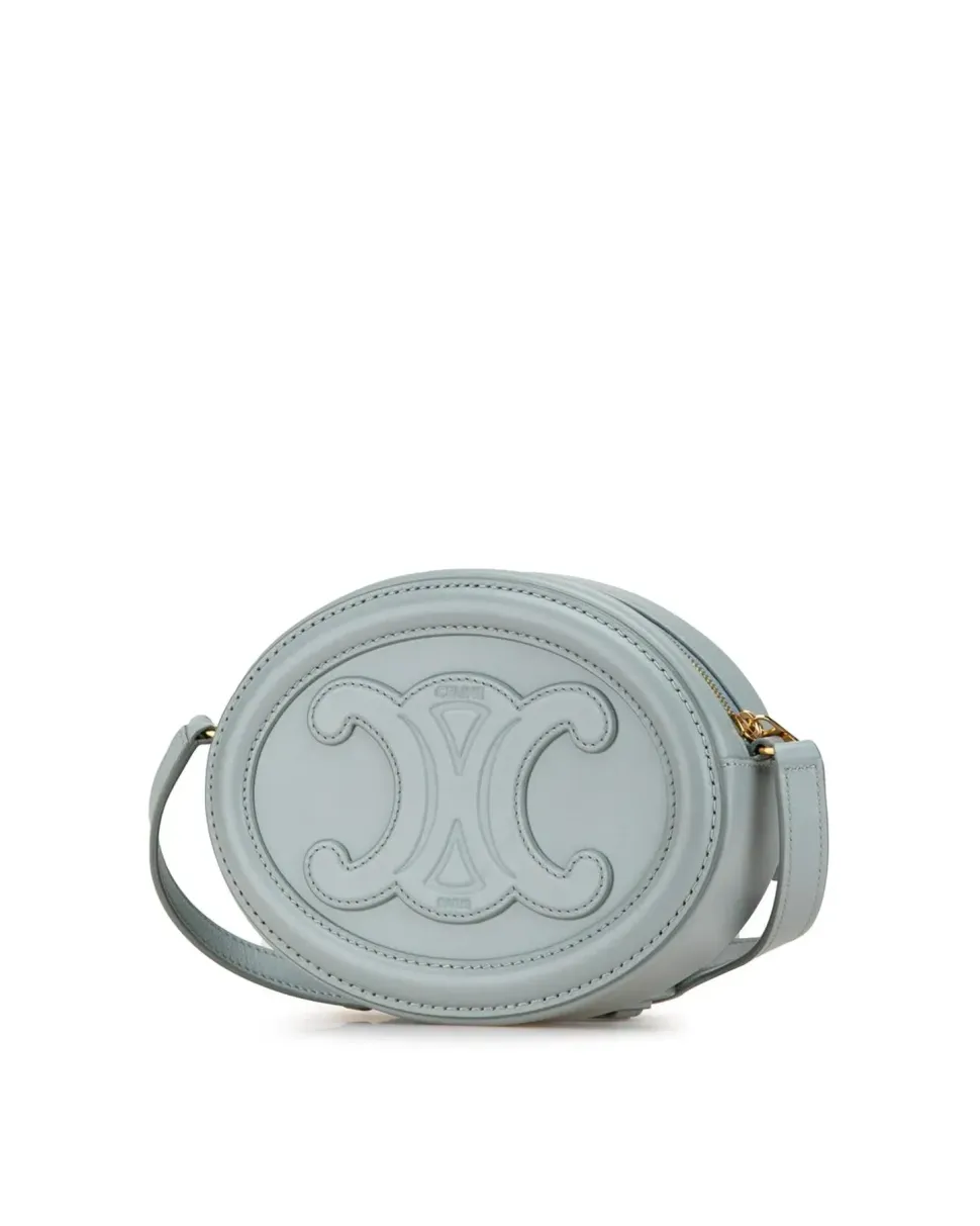 Preloved Saddle Mini Bag Blue Oblique Canvas Crossbody