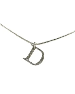 Preloved Silver Crystal Rhinestone Pendant Necklace