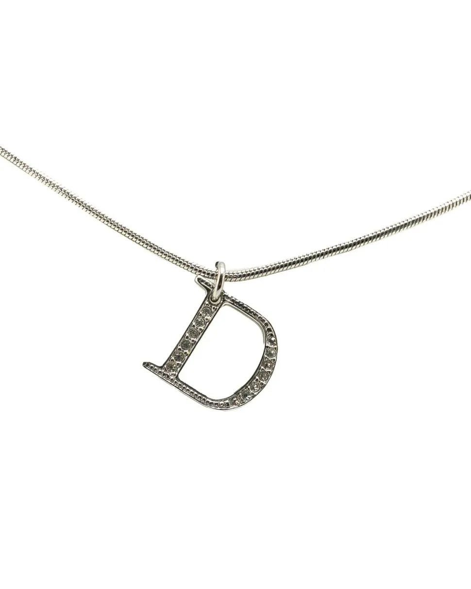 Preloved Silver Crystal Rhinestone Pendant Necklace
