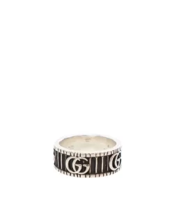 Preloved Silver-Tone GG Logo Ring  Sterling Silver Ring with