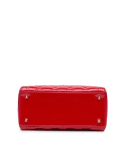 Preloved Small Leather Satchel with Detachable Straps and Push Lock