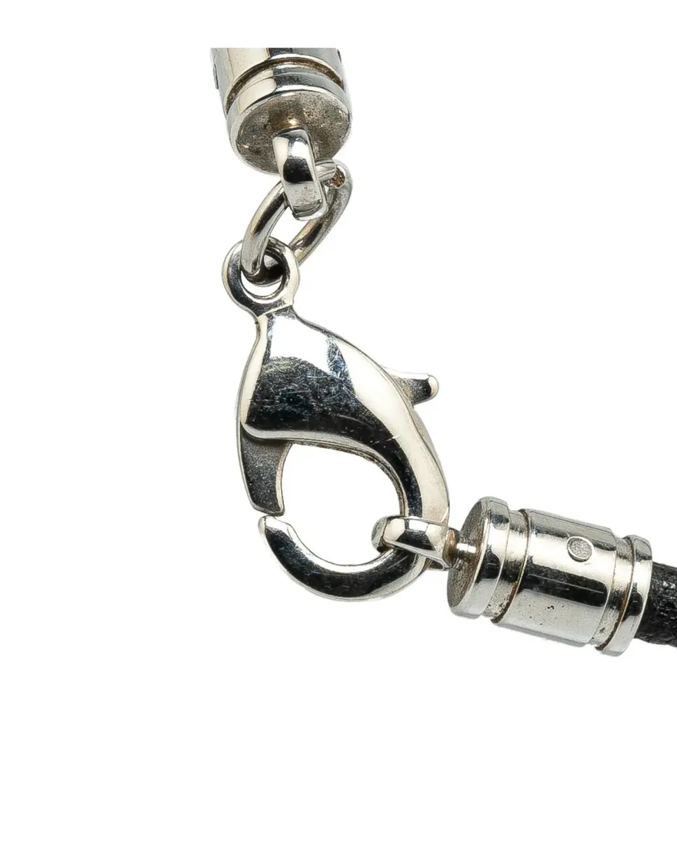 Preloved Stainless Steel Shell Pendant Choker Necklace with Leather