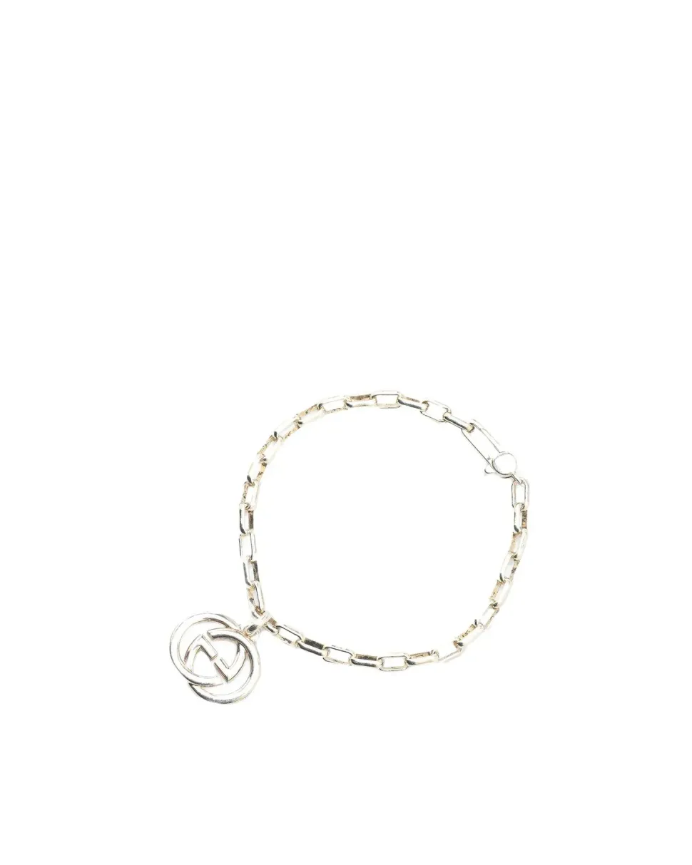 Preloved Sterling Silver Interlocking G Charm Bracelet