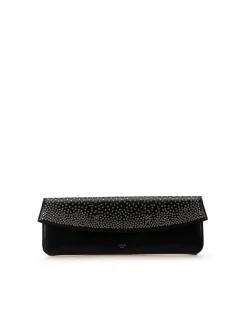 Preloved Studded Satin Microcannage Clutch with Chain