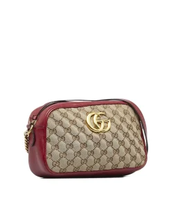 Preloved Suede Crossbody Bag with Double G Detail