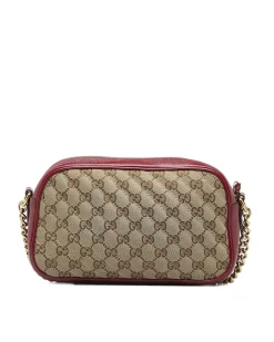 Preloved Suede Crossbody Bag with Double G Detail