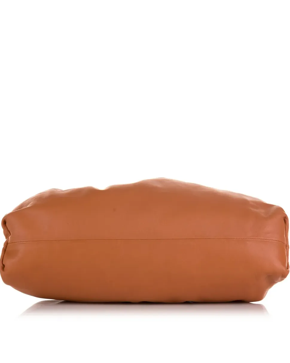 Preloved The Pouch Intrecciato Nappa Leather Clutch Brown