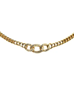Preloved Tribales Goldtone Metal Necklace with Crystal Accents