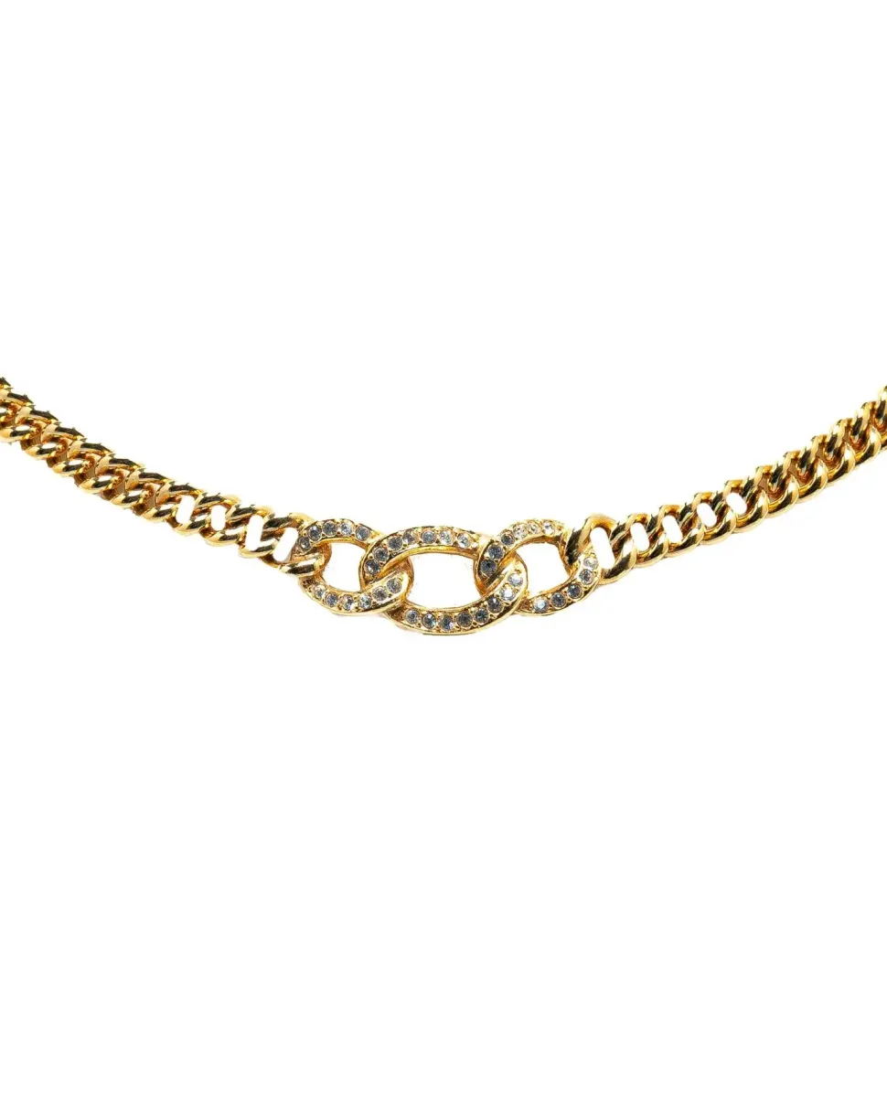 Preloved Tribales Goldtone Metal Necklace with Crystal Accents