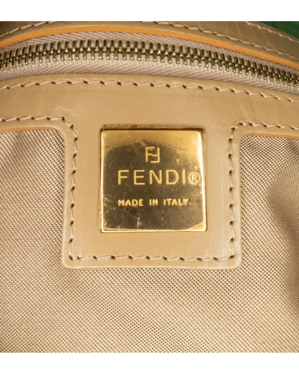 Preloved Woven Leather Tote Bag with Flat Handles and Open Top