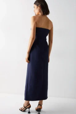 Premium Bandeau Split Front Maxi Dress