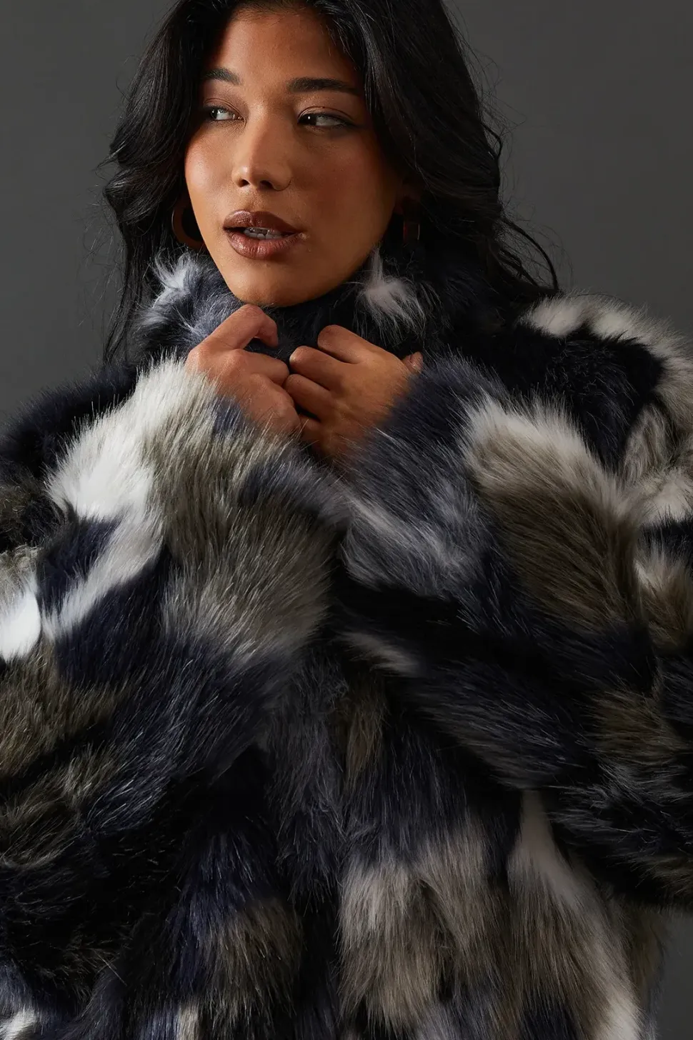 Premium Camouflage Faux Fur Cropped Jacket
