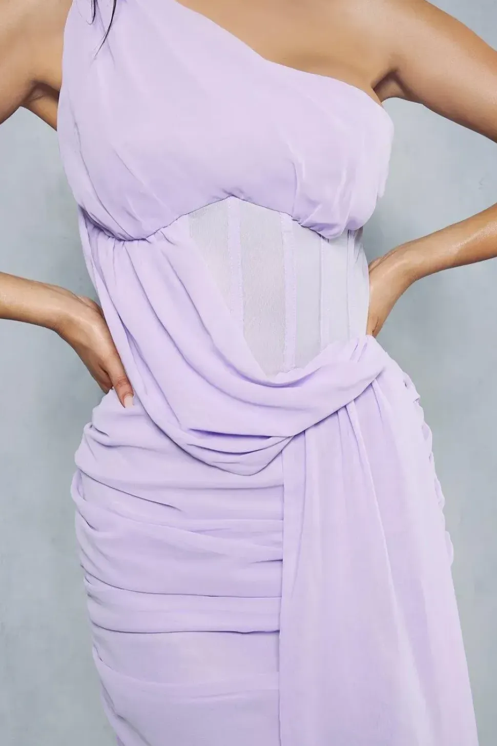 Premium Corset Insert Draped Mini Dress
