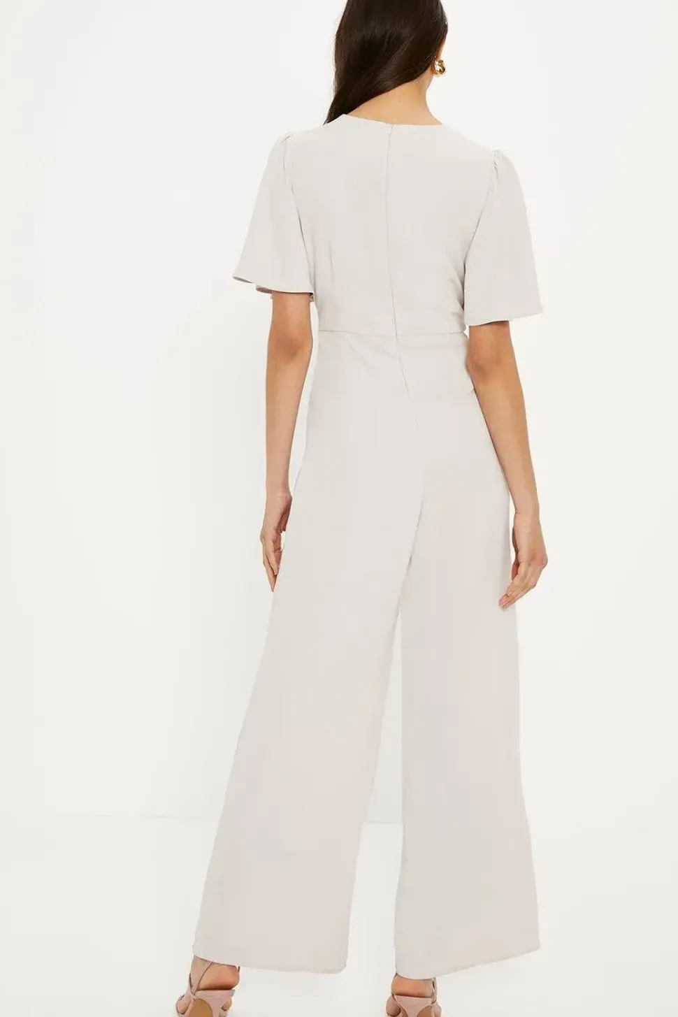Premium Crepe Drape Tie Front Jumpsuit