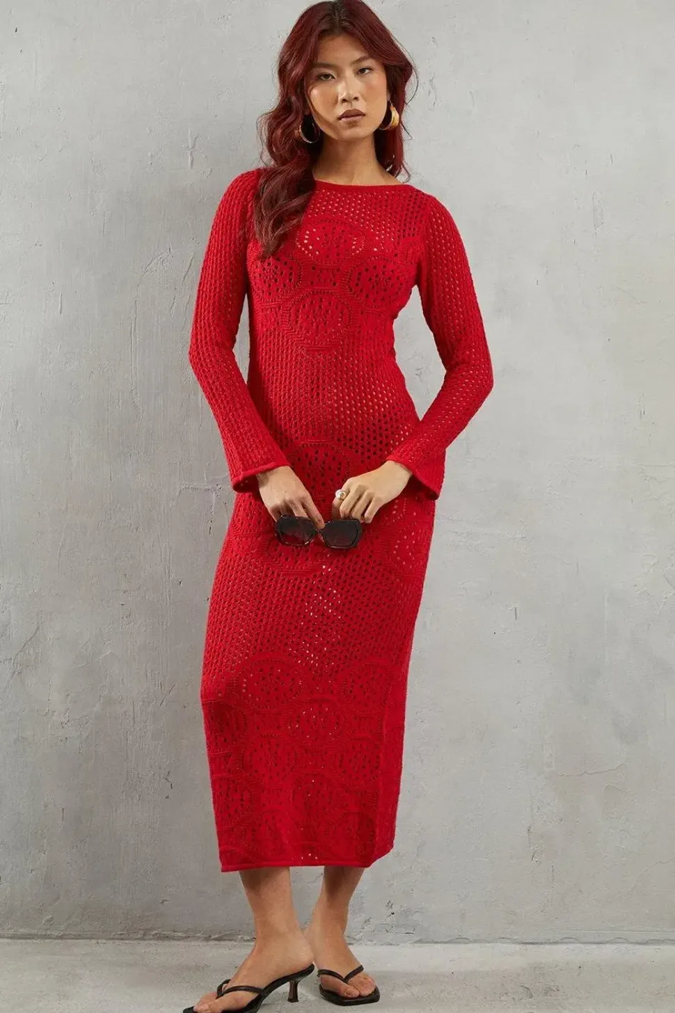 Premium Crochet Cotton Knitted Maxi Dress