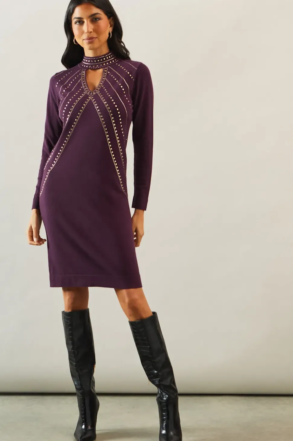 Premium Cut Out Detail Embellished Midi Dress